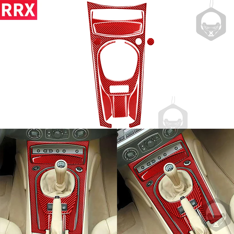 

RRX Car Manual Gear Shift Panel Interiors Trim Cover Decoration Carbon Fiber Sticker For BMW Z4 E85 2003-2008 Car Accessories