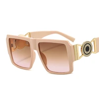 2022 fashion new big frame square sun glasses women men steampunk tinted color lens sunglasses street beat goggle oculos de sol