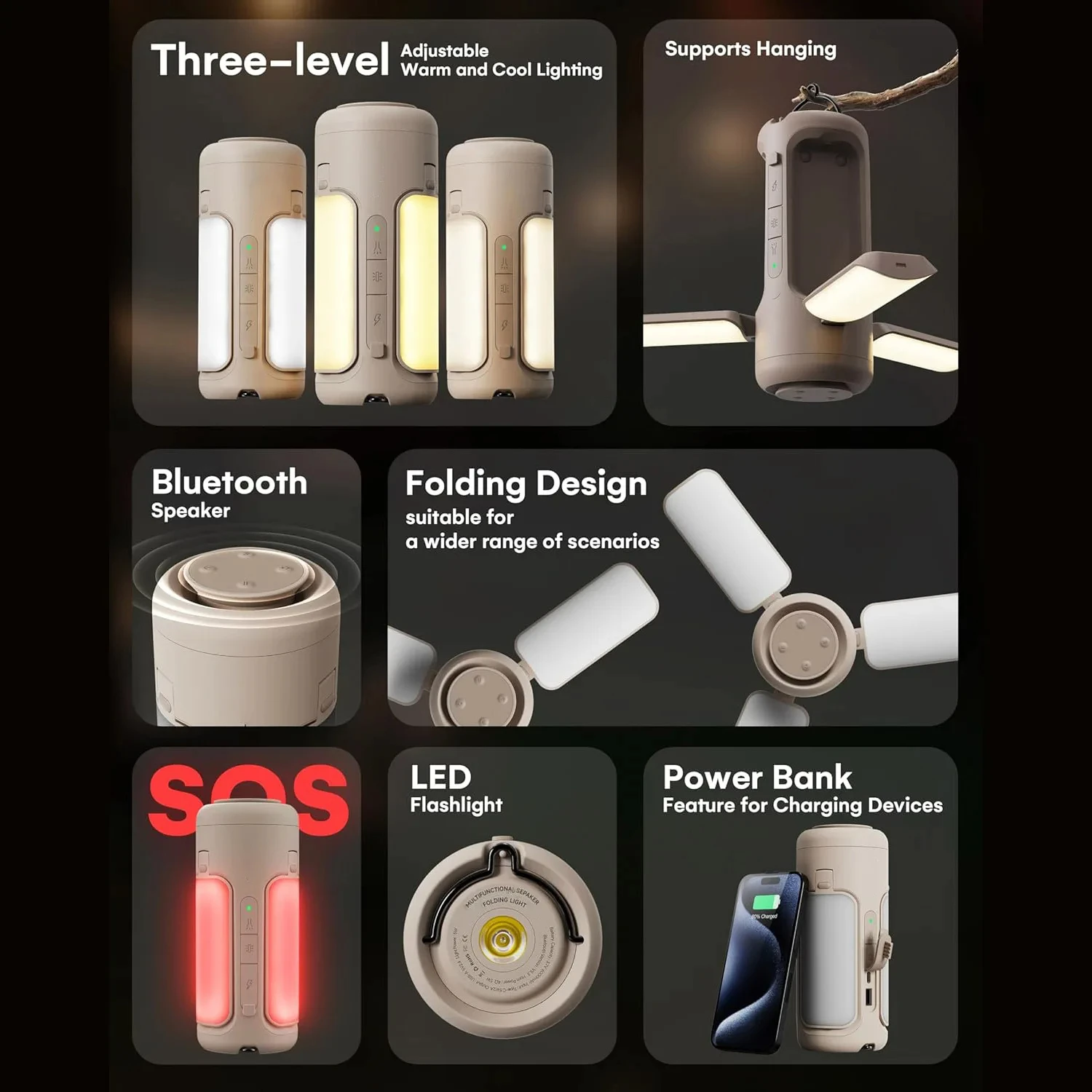 3 в 1 6000 мАч уличный динамик многофункциональная лампа для кемпинга светильник