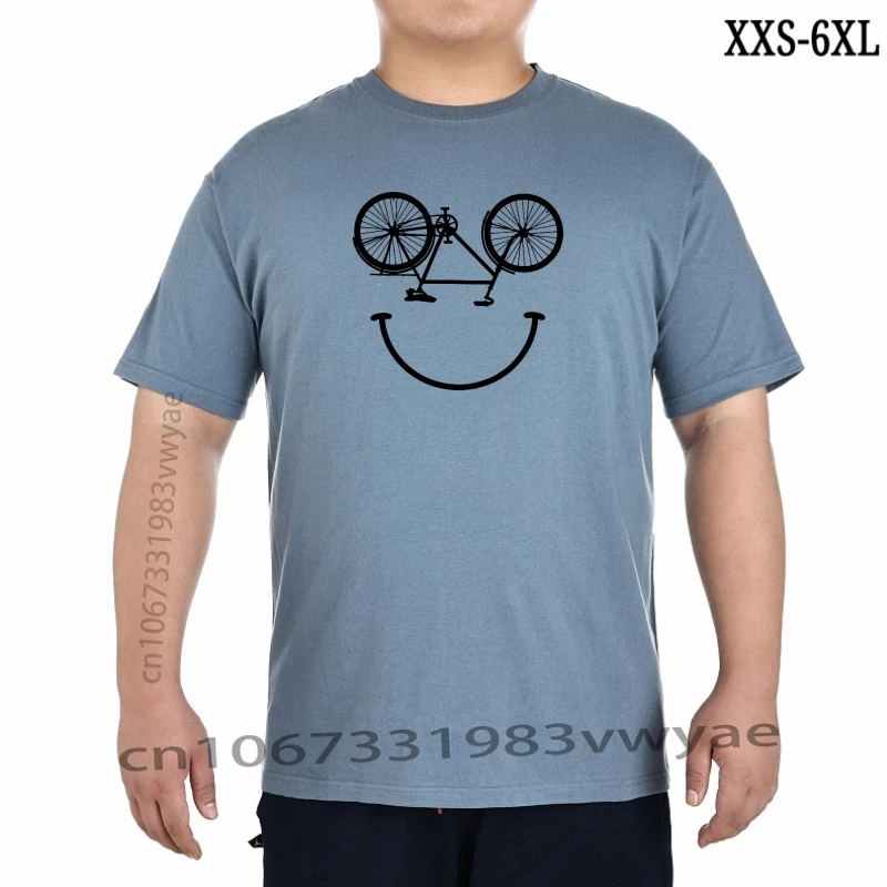 

Smiley Face Bike Tee Smile Cycling Bicycle Smiling Face TShirt Slim Fit T Shirts Tees For Men Fitted Cotton Summer Top Tshirts