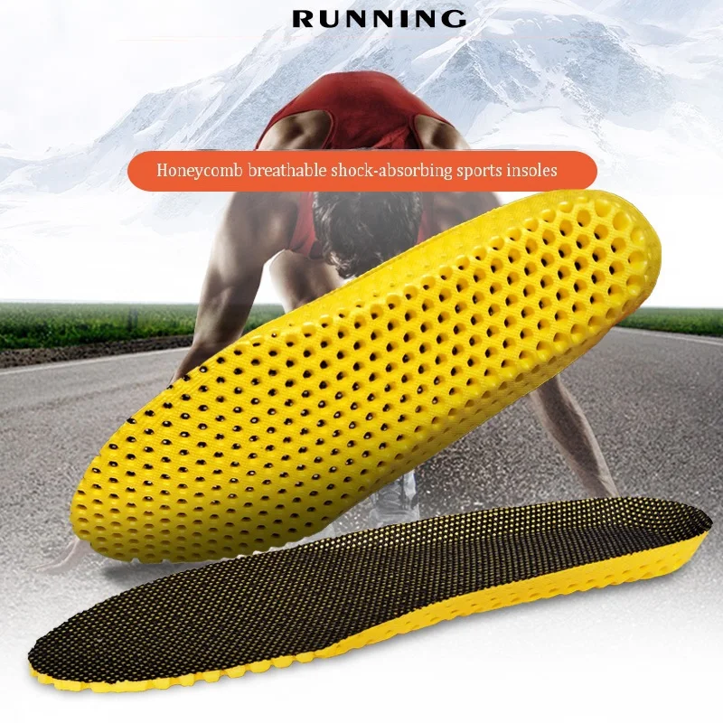 

1Pair Unisex Summer Sports Shock-absorbing Insole Honeycomb Breathable Sweat-absorbent Casual Shoes Running