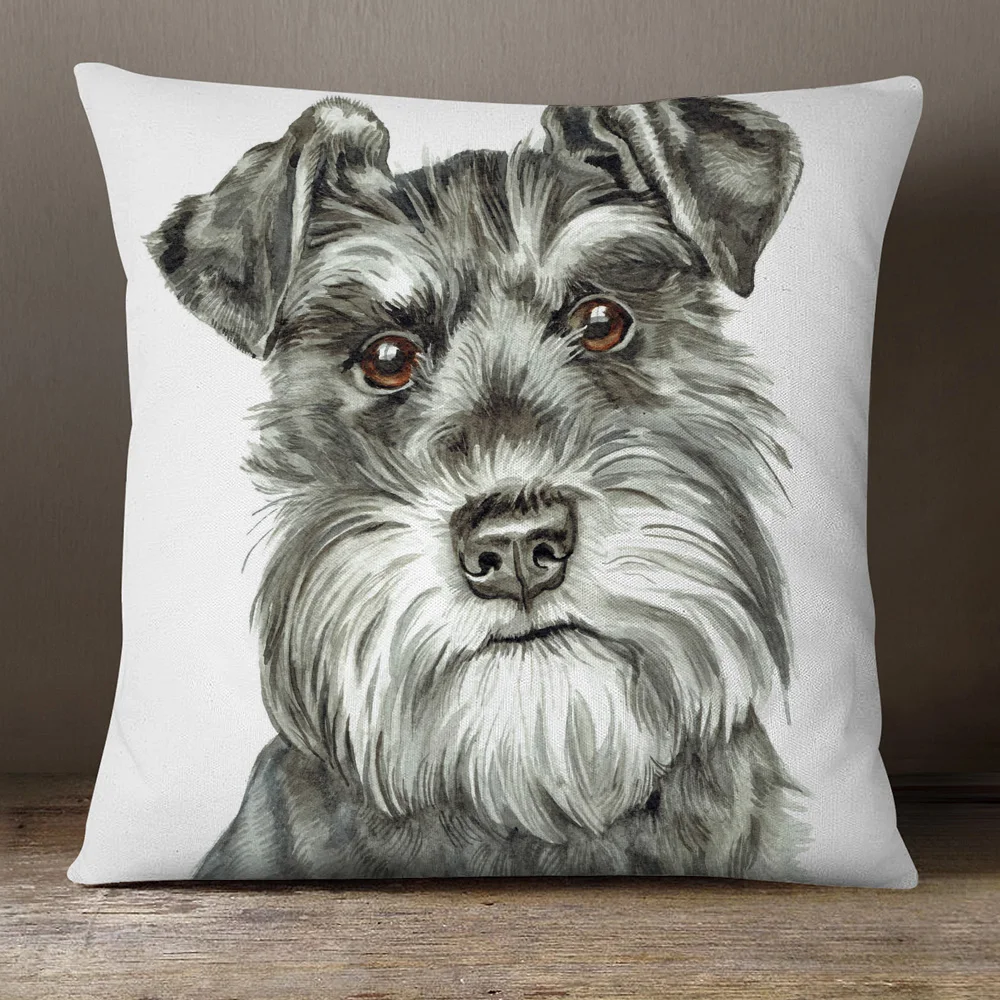 

Hand-painted Dog Dachshund Schnauzer Printing Series Sofa Creative Cushion Cover Simple Pillow Cover Home Decoration Party Car