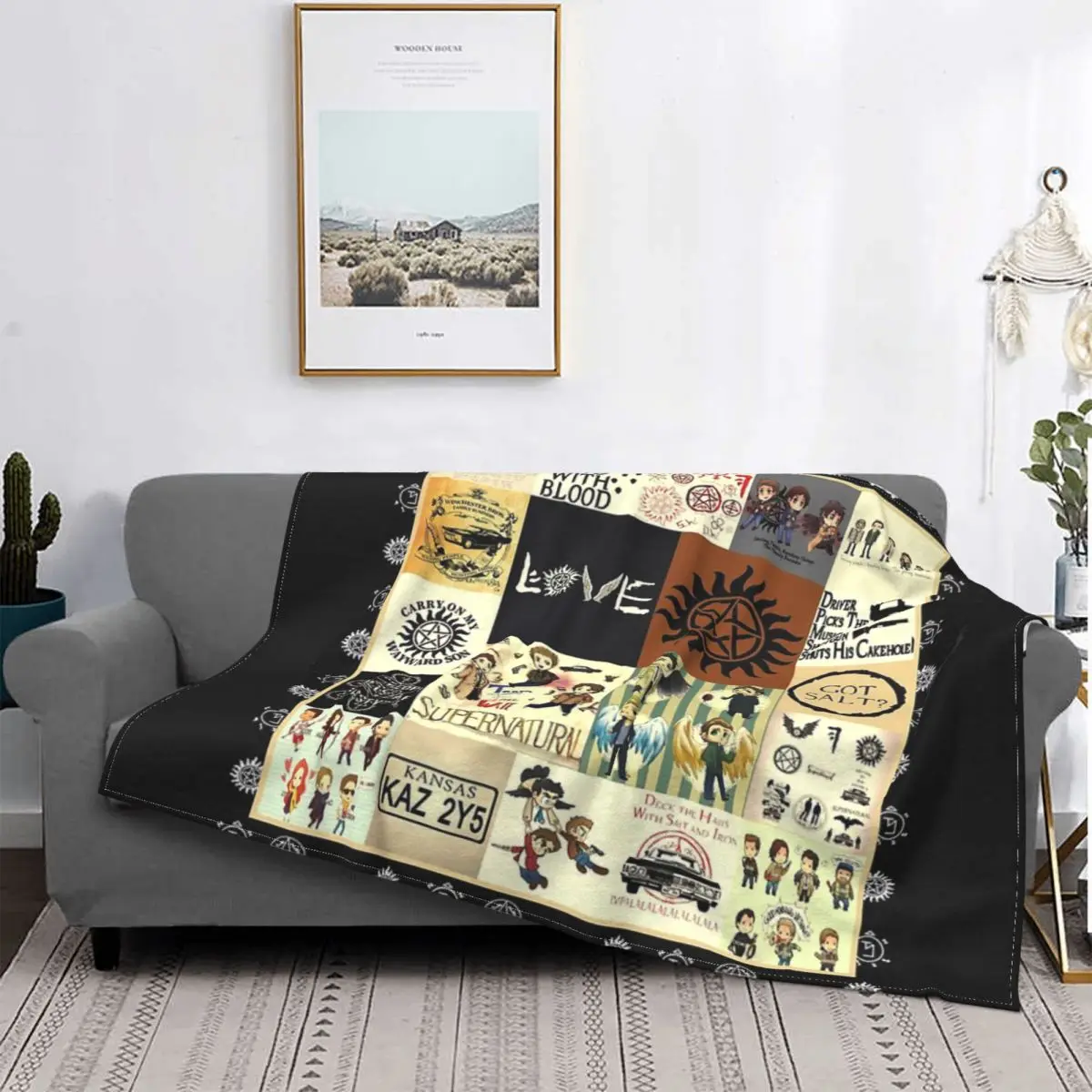 

Supernatural 15 Seasons Blanket Bedspread Bed Plaid Plaid Throw Blanket Picnic Blanket Bedspread 220X150cm