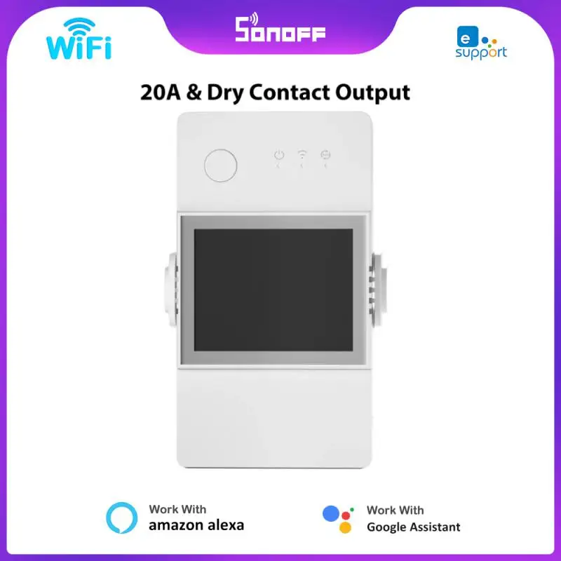 

SONOFF WiFi Switch TH Elite 16A/20A Smart Temperature & Humidity Dry Contact Real Time Monitoring via eWeLink Alexa Google Home