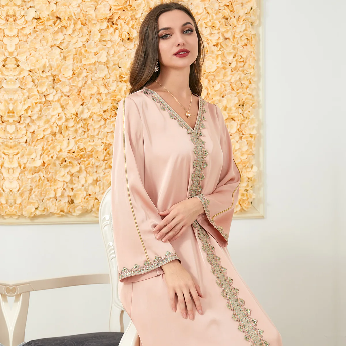 Jalabiya Loose Muslim Long Arabic Dress Autumn Abaya Dubai Turkey Moroccan Kaftan Islam Party Evening African Dresses for Women