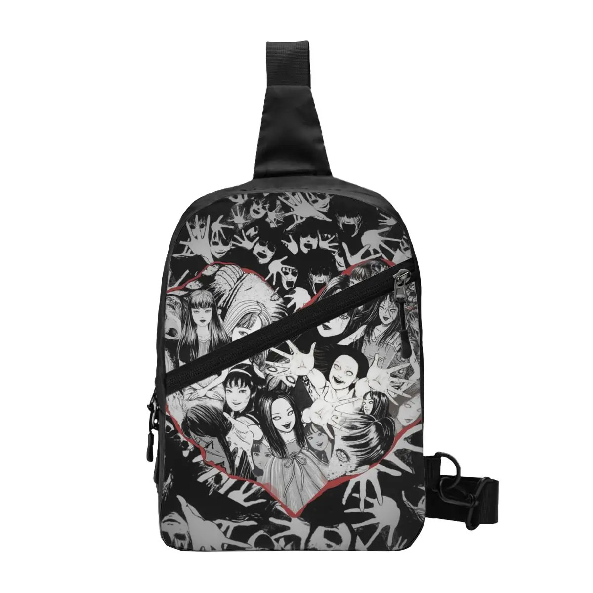 

Junji Ito Tomie Valentines Day Shoulder Bag Male Horror Manga Business Chest Bags Funny Sports Motorcycle Sling Bag