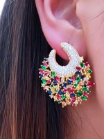 godki new luxury diy fashion shiny charm earrings for women wedding party show earrings brincos female jewelry gift high quality