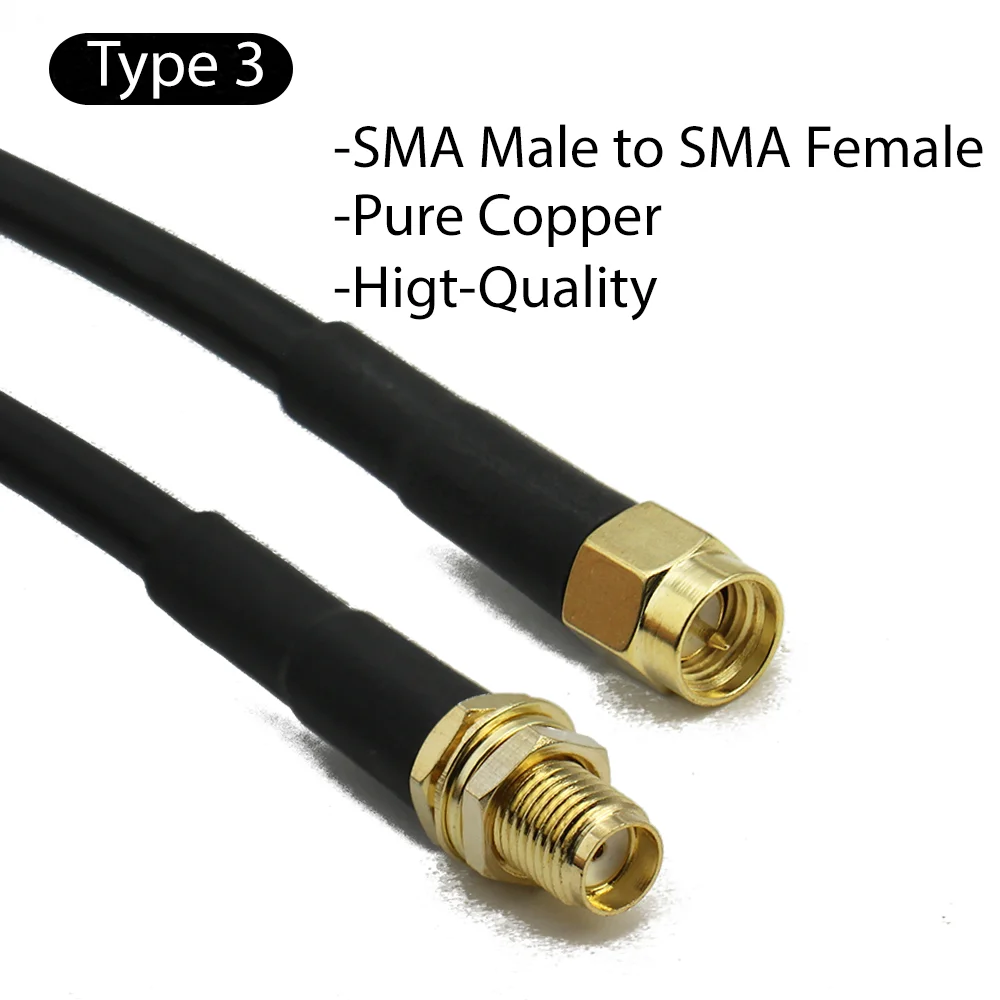 

RG58 Кабель SMA-SMA Удлинительная перемычка «папа-папа» Косичка «папа» Кабель-адаптер My SMA Антенный кабель для WIFI 3G 4G GSM Антенна