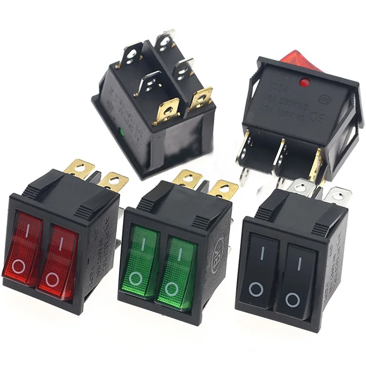 1 шт., двухсторонний кнопочный клавишный выключатель, 31*25 мм, 6 контактов, 2/3 позиций, выключатель питания лодки, ВКЛ./ВЫКЛ., 15 а/250 В, 20 А/125 В, KCD4