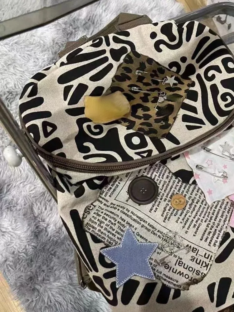 Универсальные модные простые женские плечевые рюкзаки Y2k с коровьим узором