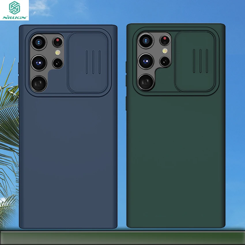 

For Samsung Galaxy S22 Ultra Case NILLKIN Silicone Fitted Cover Flex Pure Case Anti-Fingerprint Case Lens Protection