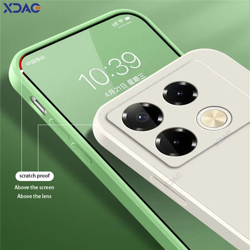 Оригинальные квадратные жидкие силиконовые задние чехлы для Infinix Note 40 Pro 40Pro