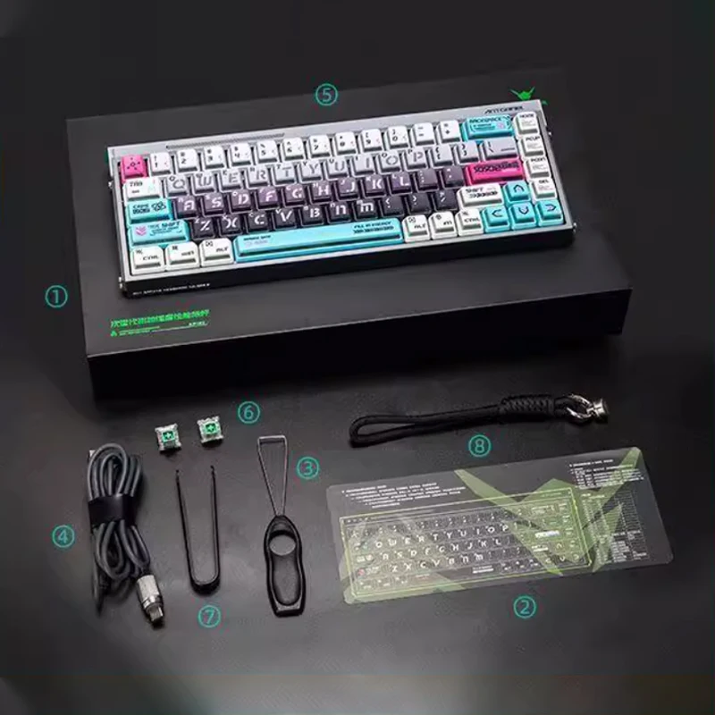 Фото ANTGAMER AGK68 клавиатура с магнитным переключателем, игровая клавиатура, 8 кГц, RGB, термосублимация, алюминиевая доска из углеродного волокна, FPS, оборудование для киберспорта, ПК №3