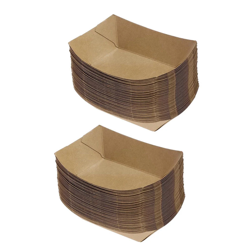 

50 Pcs Japan Food Appetizer Fried Snack Paper Plate Tray Dessert Severing Kraft Eco-friendly Packing Case