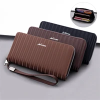 high quality business men wallets long style card holder male purse zipper large capacity pu leather card holder wallet