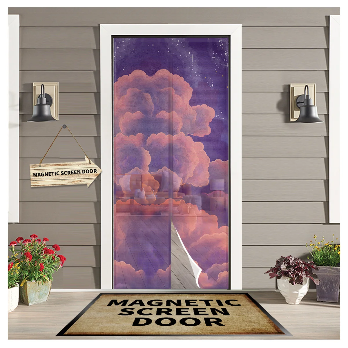 

Красивое небо, магнитный Противомоскитный экран, кухонная защита от насекомых