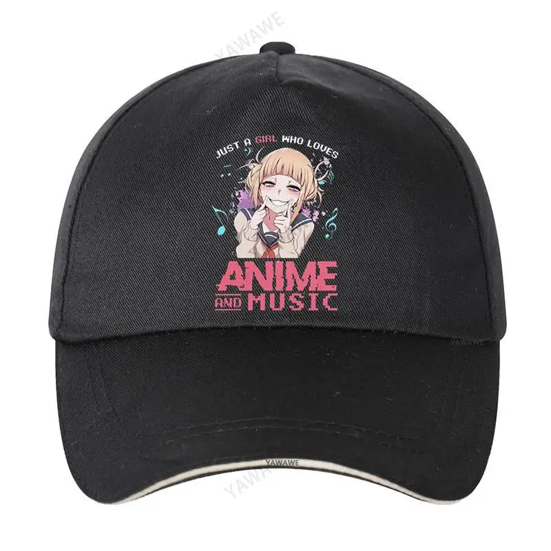 

Just A Girl Who Loves Anime Dad hat Music Himiko Toga Baseball Cap Men My Hero Academia Printed Snapback Cap Cotton Solid Sunhat