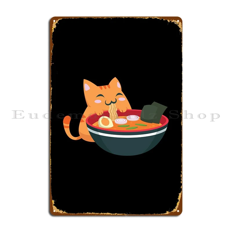 

Милая кошка аниме рамен металлический налет картина украшение клубный персонаж стена Жестяная Табличка с надписью постер