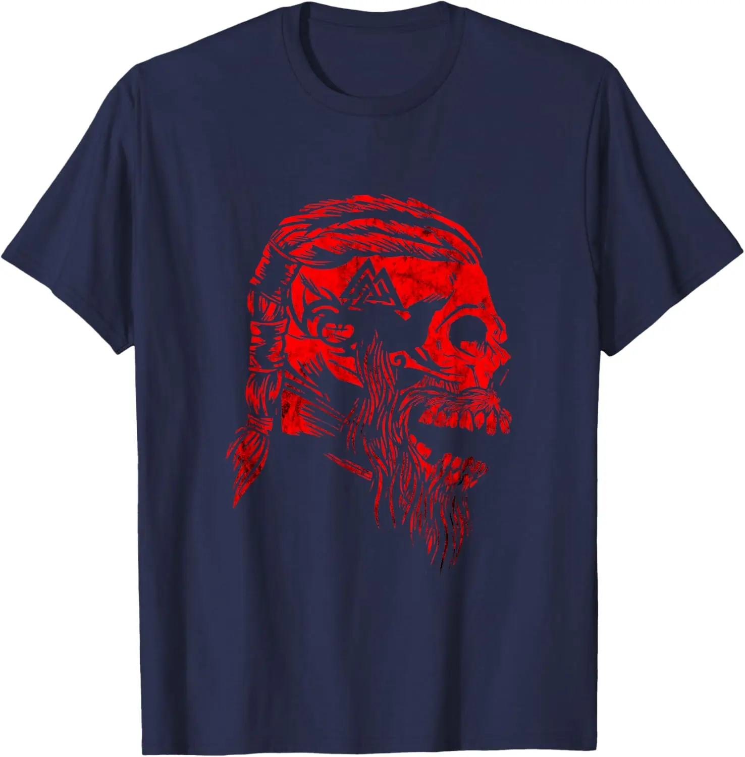Футболка Nordic Warrior Skull Odin Valhalla Valknut с символом, 100% хлопок, с круглым вырезом и коротким рукавом, летняя повседневная мужская футболка, уличная одежда (art.: 3920d366c0102) - 3920d366c0102