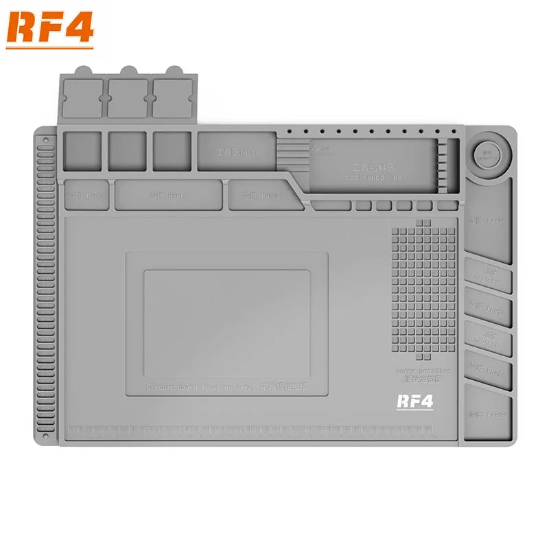 

RF4 RF-501 Heat Insulation Silicone Pad 45x30cm 500 Degree Desk Maintenance Platform For PCB Welding Microscope Repair