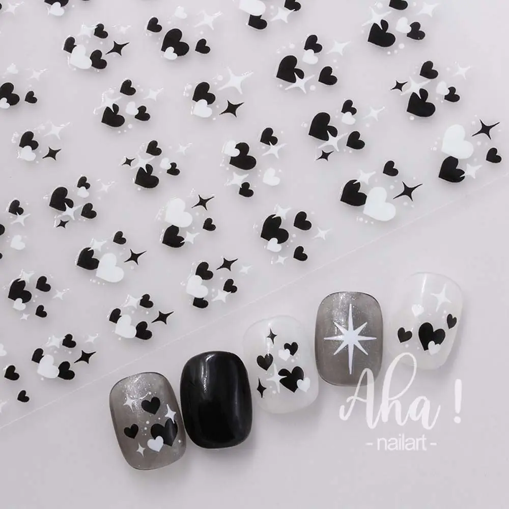 

1Pc Fashion Retro Love-heart Nail Decals DIY Summer Star Cute Manicure Accessories Simple Adorable Fingernail Stickers