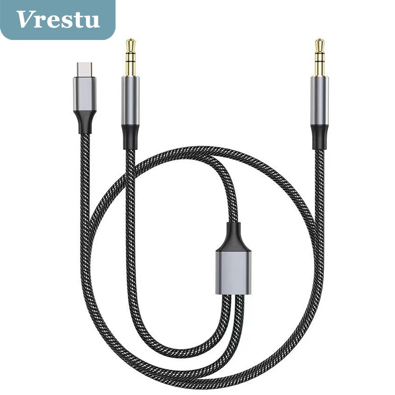 

3.5mm to 3 5 Jack/USB C to 3.5 DAC Chip Headset Amplifier Speaker Audio Adapter Digital Decoder Car AUX Converter for Samsung PC
