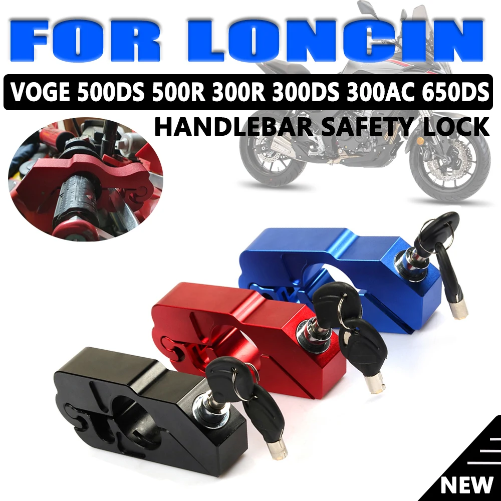 

Motorcycle Handlebar Lock Brake Handle Solid Lock Imitating Steal Lock For Loncin VOGE 500DS 650DS 300DS 300R 500R 650 500 DS R