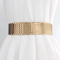 new womens girdle wide corset belts metal fish scale elastic belt rubber band belt female girls gift accessories wedding jewelry