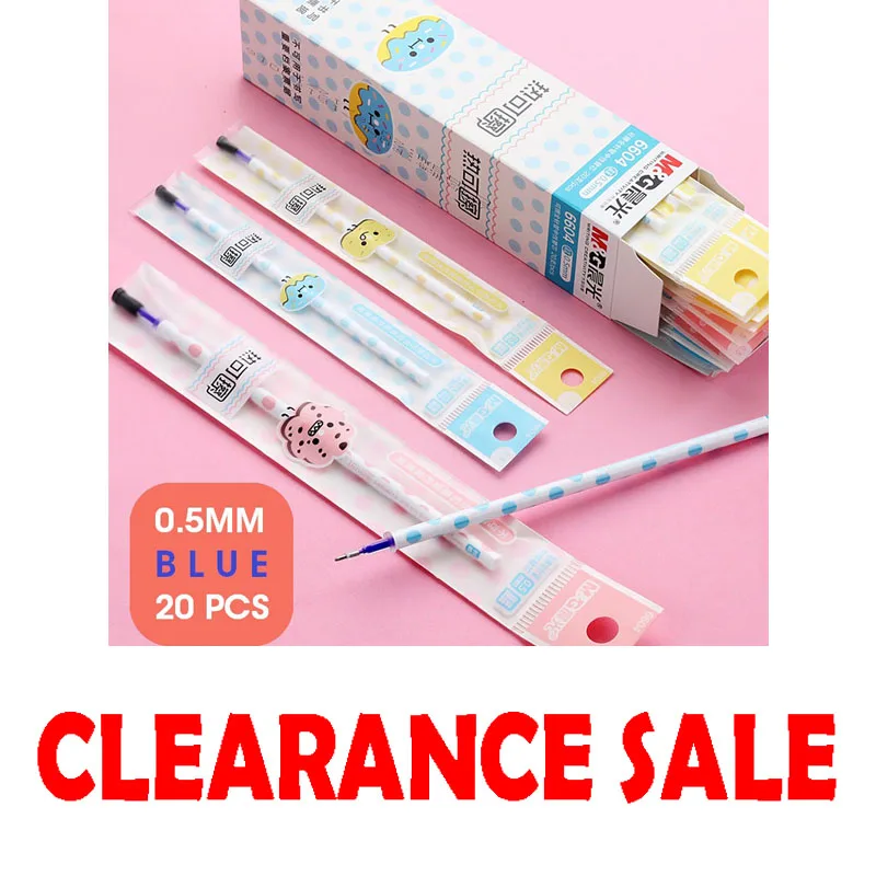 

M&G 20pcs / lot Cute Erasable Pen lead with Erasable Gel Ink Pen lead 0.5mm Write Erasers Refill for School Black Blue MG6604