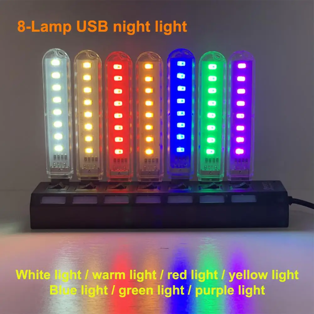

Portable LED Book Light Mini USB Night Light DC5V Ultra Bright Reading Book Lamp 8 Leds Lamp For Power Bank PC Laptop Notebook