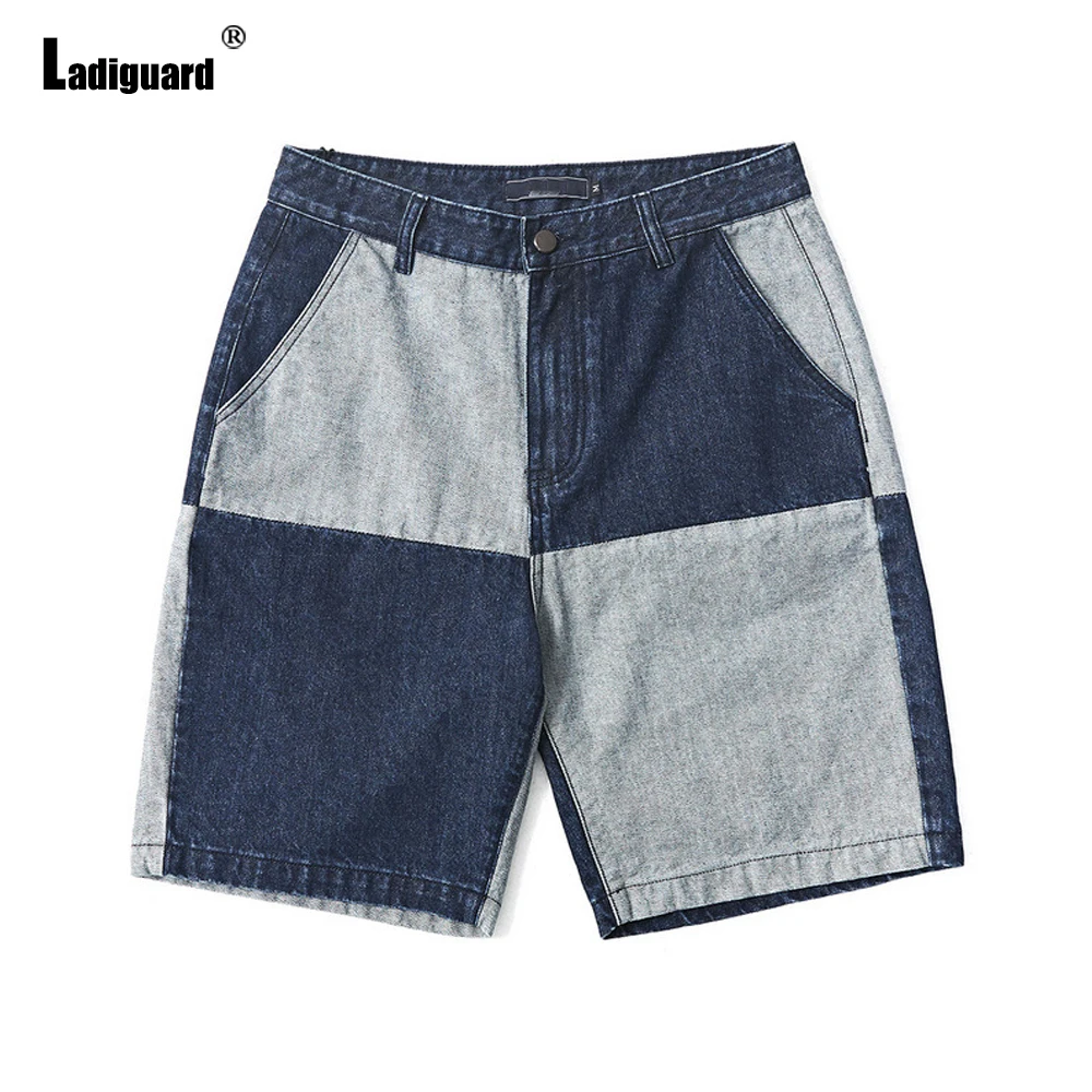 Ladiguard Plus Size Men's Patchwork Cargo Shorts Sexy Ripped Shorts Male Streetwear 2022 European Style Casual Pockets Hotpants