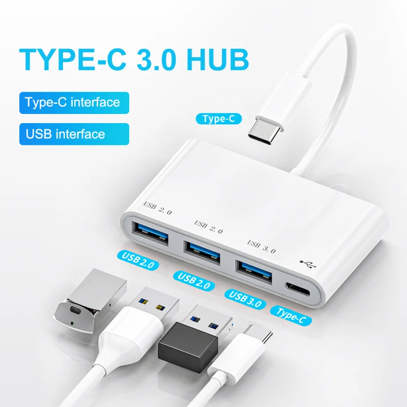 

USB-хаб с 4 портами USB Type-C на USB 3,0 2,0