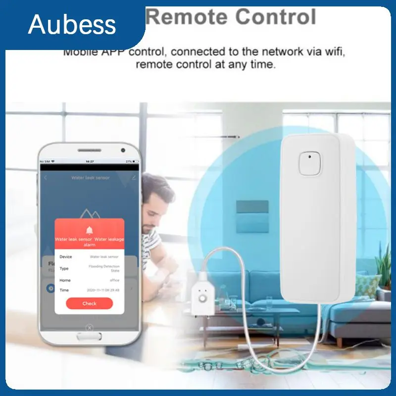 

Wireless Wifi Water Leakage Sensor Mini Flood Alert Overflow Detector App Control Waterproof Home Security System Tuya Smart