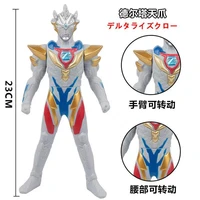 23cm large soft rubber ultraman zett delta rise claw action figures model doll furnishing articles children assembly puppets toy
