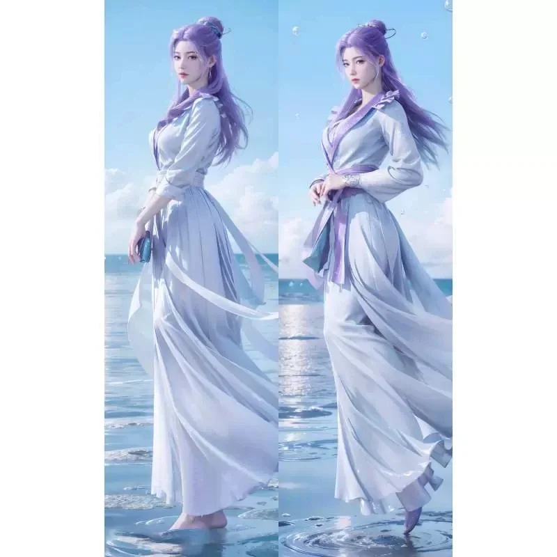 2025 аниме древний китайский стиль фиолетовые волосы Jiang Nannan Dakimakura двухсторонний