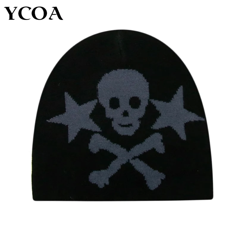 

Women's Hat Beanie Skulls Graphic Grunge Black Knitting Y2k Streetwear Spring Vintage Korean Gothic Winter Kpop Hip Hop Unisex