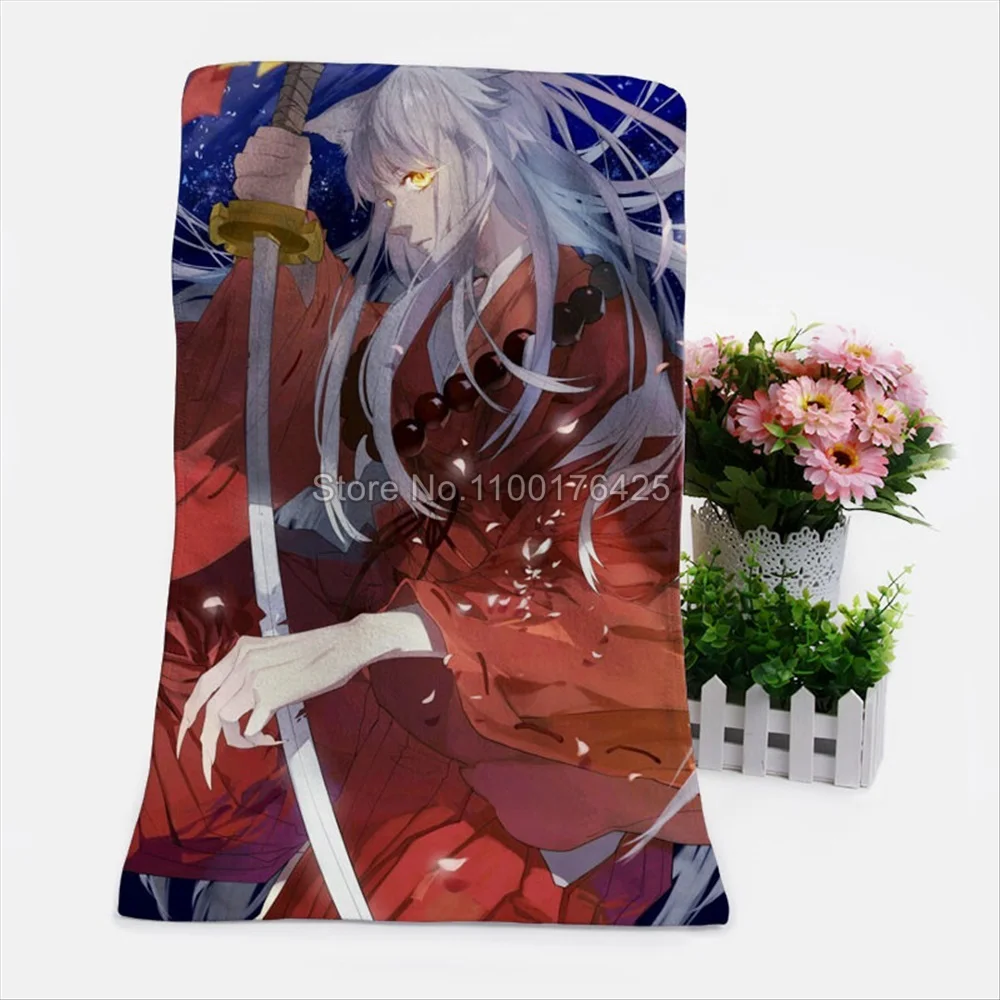 Пляжные полотенца для взрослых Аниме Inuyasha полотенце ванны с 3D принтом спа
