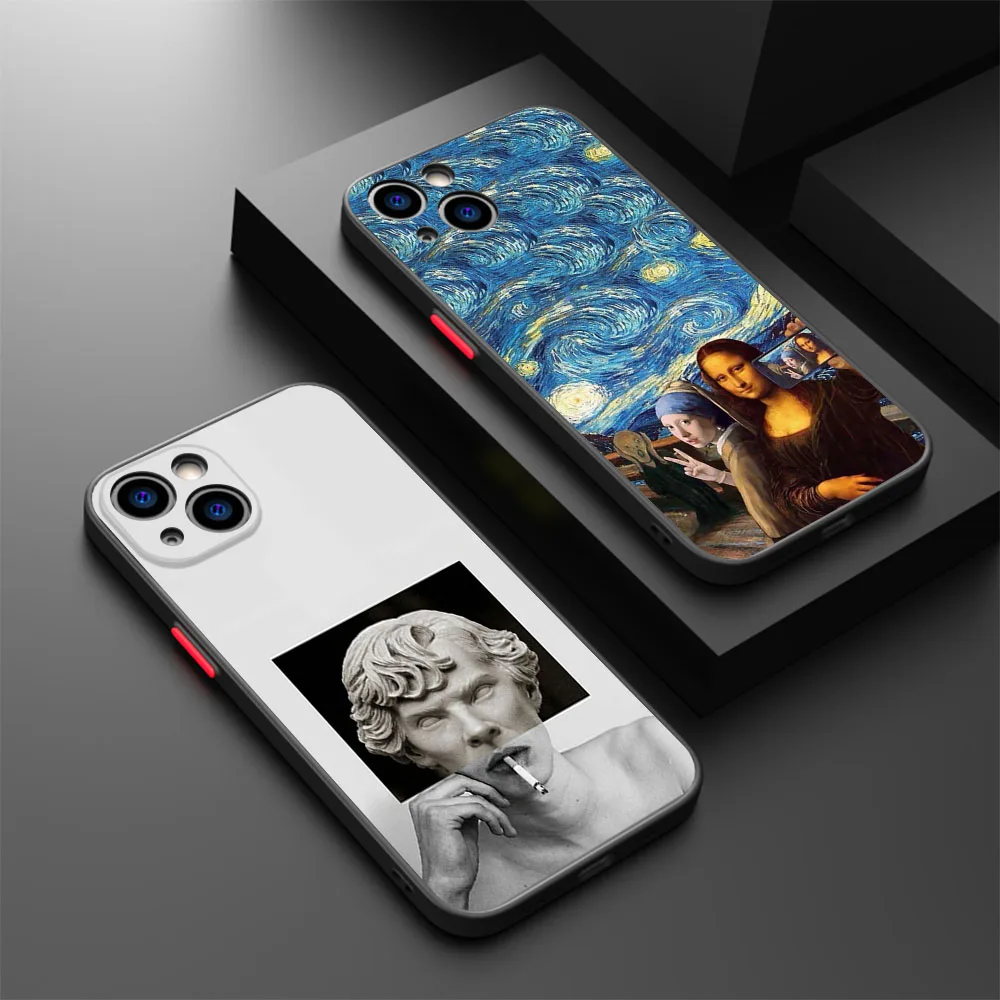 Чехол для телефона iPhone 15 Pro XS 14 7 8 Plus SE 11 12 13 X XR статуя эпохи Возрождения Давида Мона