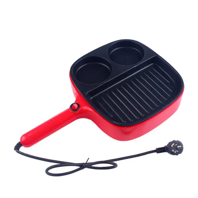 3 In 1 Electric Frying Pan Multi-functional Non-stick Fried Egg Sausage Pot Mini Breakfast Machine 220v Household Breakfast