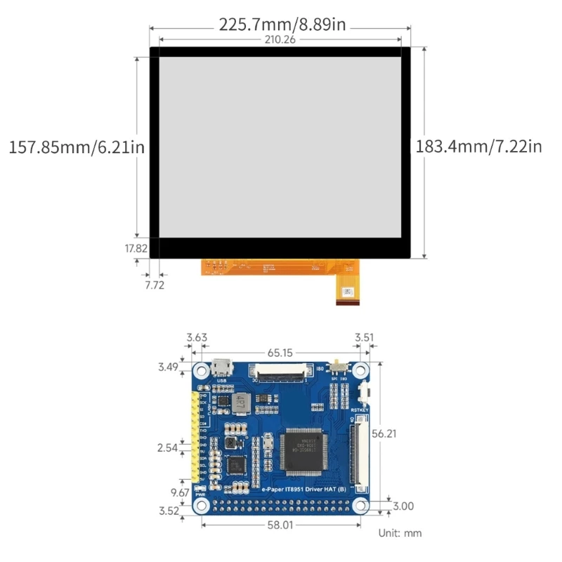10,3-дюймовый электронный дисплей ScreenePaper HAT для модуля дисплея Epaper (art.: 3920c99cb0bb9) - 3920c99cb0bb9
