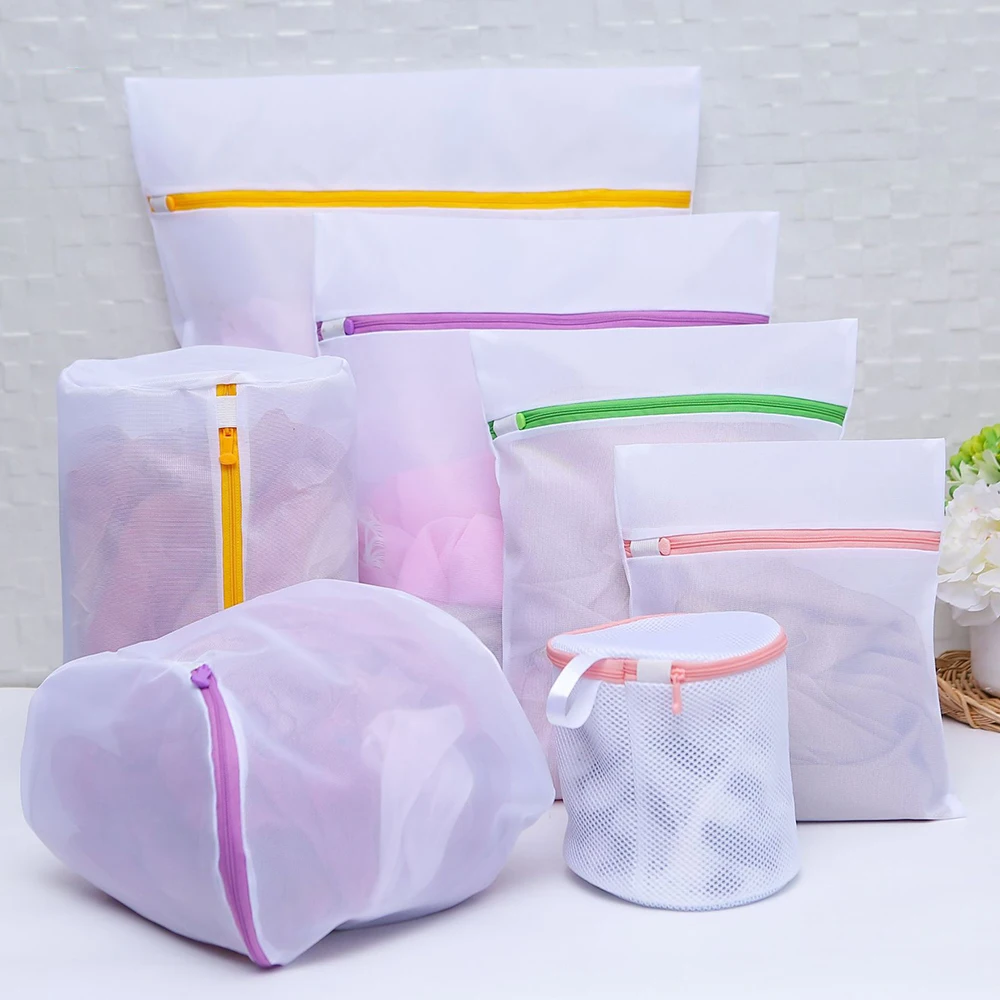 

7Pcs/Set Mesh Zipped Laundry Bags Polyester Net Underwear Bra Clothes Anti-Deformation Mesh Bags For Home Washing Machines