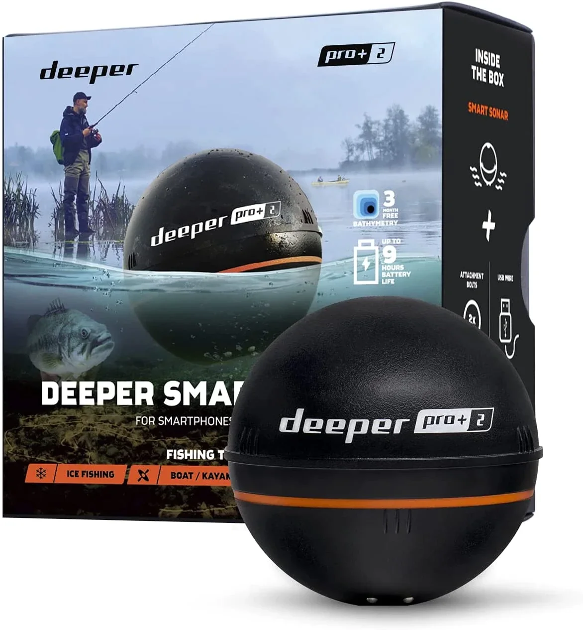 Original New Deeper PRO+ Smart Sonar - GPS Portable Wireless Wi-Fi Fish Finder