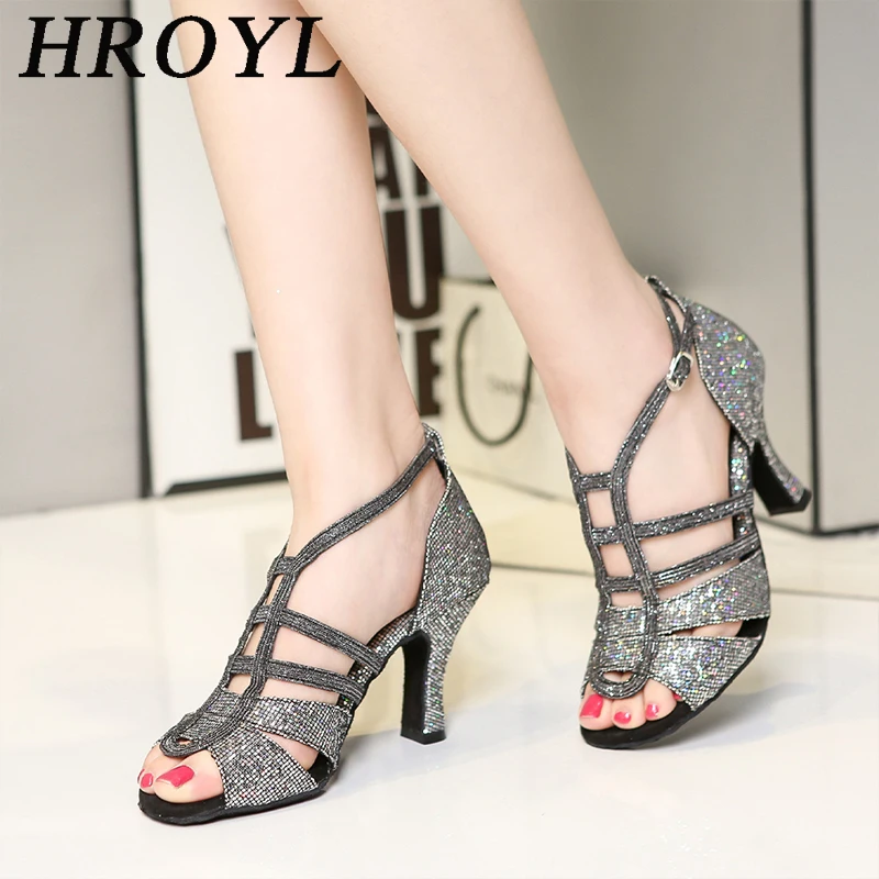 

Женские танцевальные туфли HROYL для девушек, женские современные танцевальные туфли, туфли на каблуках для сальсы, лидер продаж