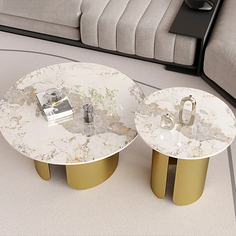 Италия Роскошные журнальные столики Украшения Мраморный верх Круглый