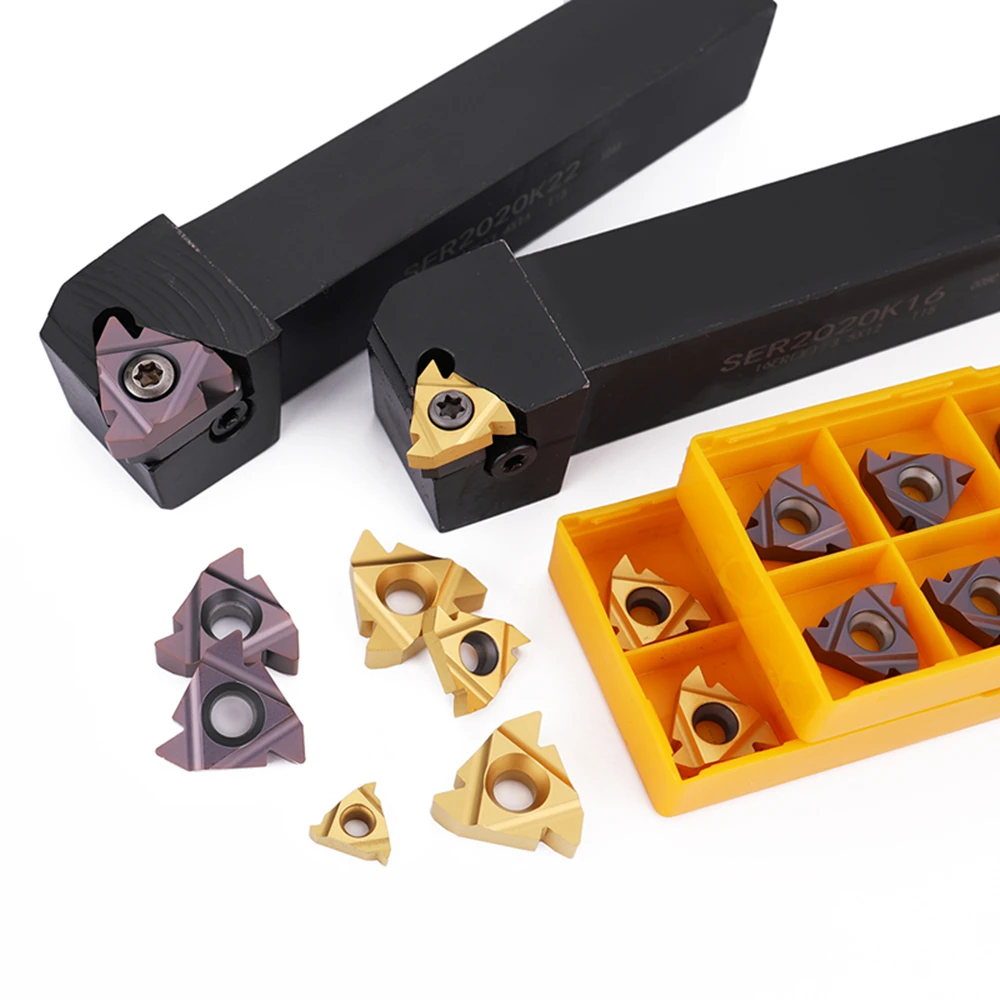 

External thread turning tool holder SER 1212H16 SER1616H16 SER2020K16 SER2525M16 + 10PCS carbide insert MMT16ER lathe parts tool