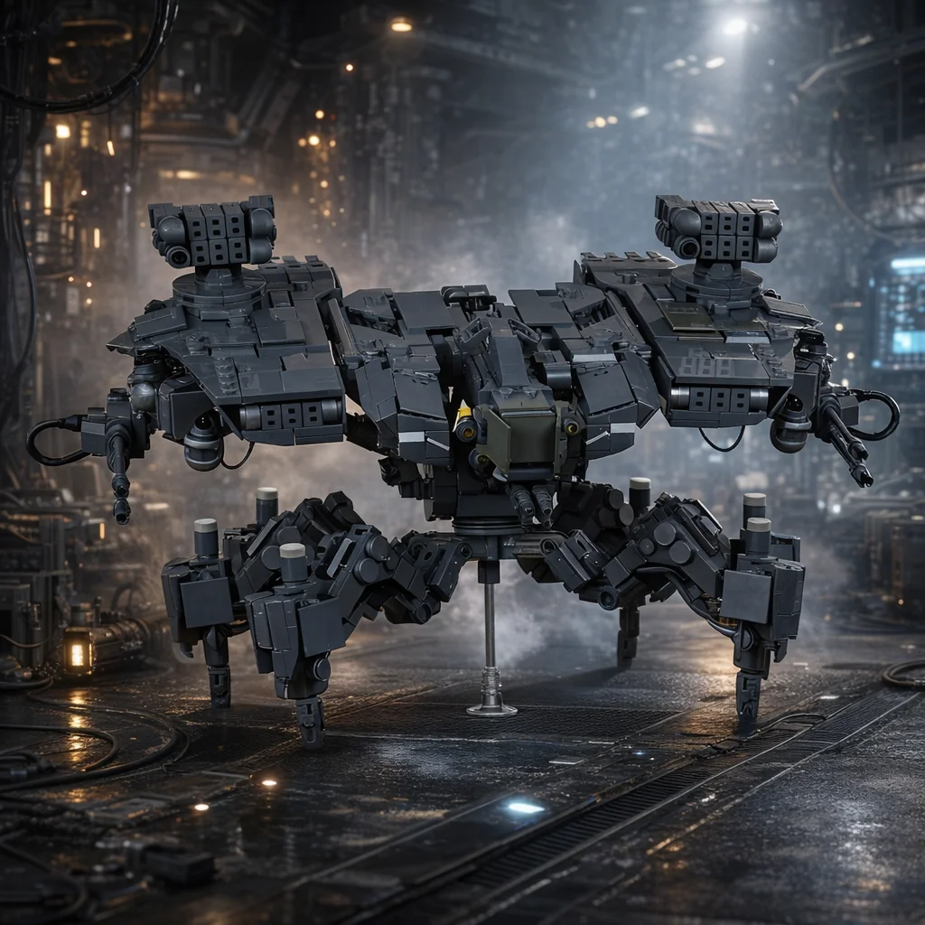 Фото Конструктор MOC: Фантастический Тяжелый Мех, Четвероногий Боевой Робот, Модель из ABS-пластика, Сборная Игрушка для Взрослых и Детей №1