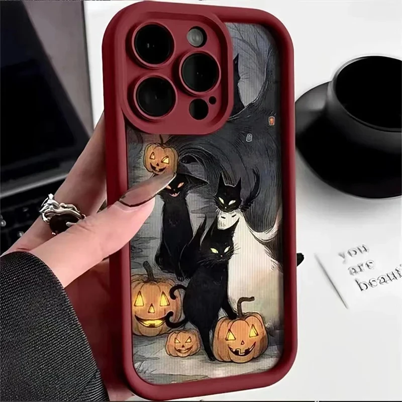 Креативный чехол для телефона Dark Funny Monster Cat Fox для iPhone 17, 16, 15, 14, 13, 11, 12 Pro Max 7, 8 Plus, противоударная задняя крышка (art.: 3920d2575e863) - 3920d2575e863