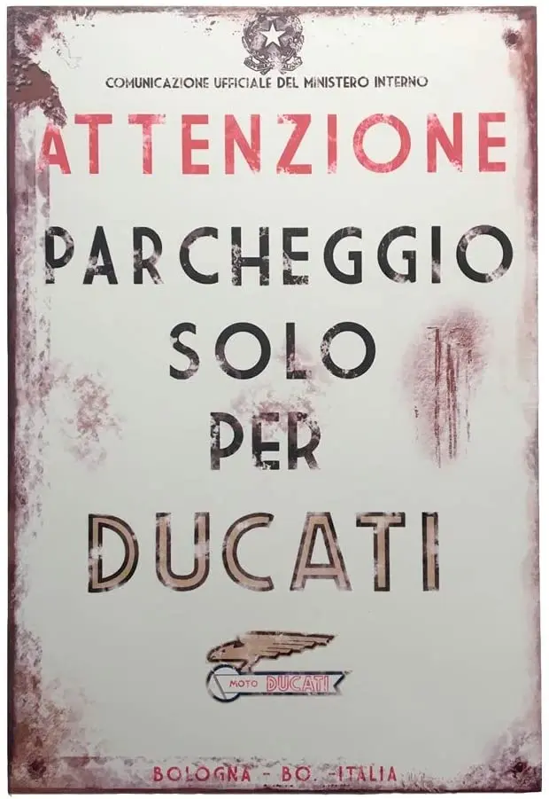 Жестяной знак Ducati в винтажном ретро стиле только для парковки итальянский
