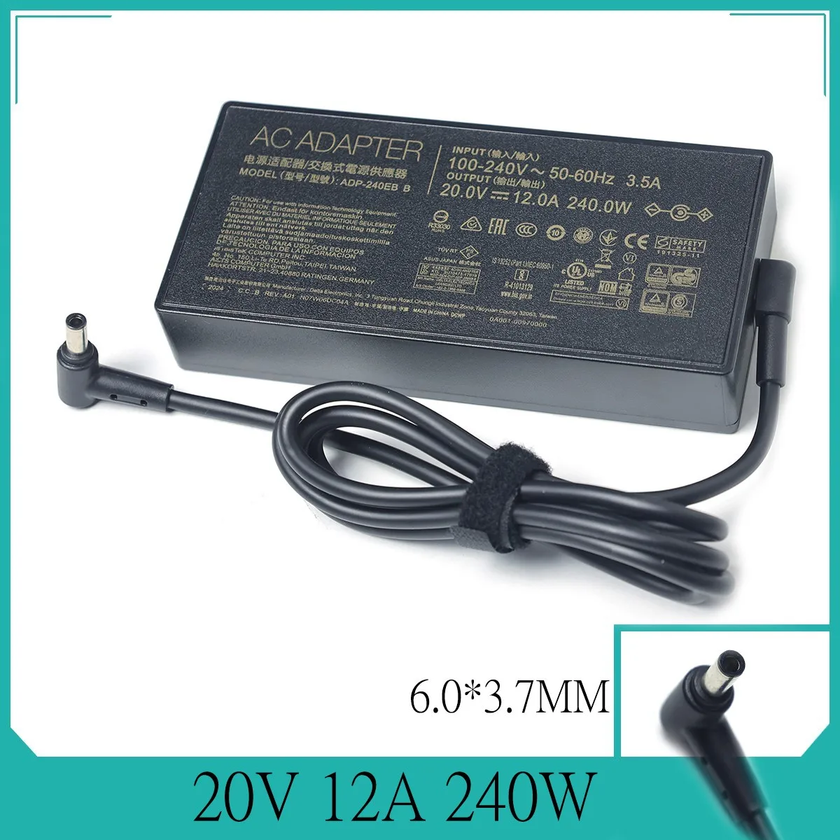 

ADP-240EB B 20V 12A 240W AC Adapter Laptop Charger For ASUS ROG 15 GX550LXS RTX2080 Power Supply 6.0 x 3.5mm