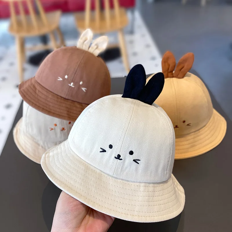 

Baby Panama Hat Cute Newborn Panama Cap Solid Color Outdoor Beach Kids Baby Cartoon Rabbit Ear Sun Hats Boy Girl Bonnet Baby Cap